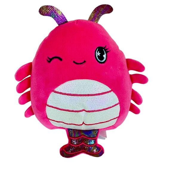 Original Squishmallows 6" Simone Shrimp Shimmery Pink Winking Scented - Picture 1 of 4